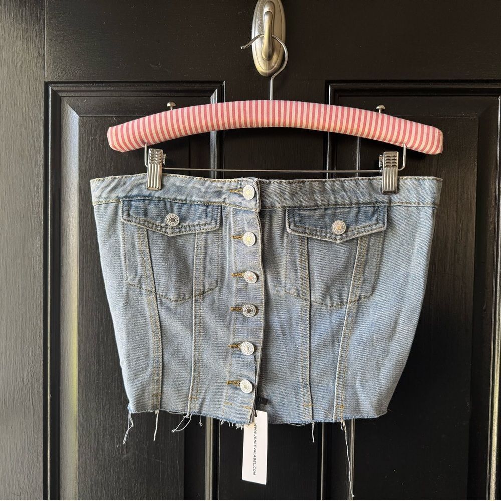 NWT Jeneeva Label Denim Button Up Corset Size M